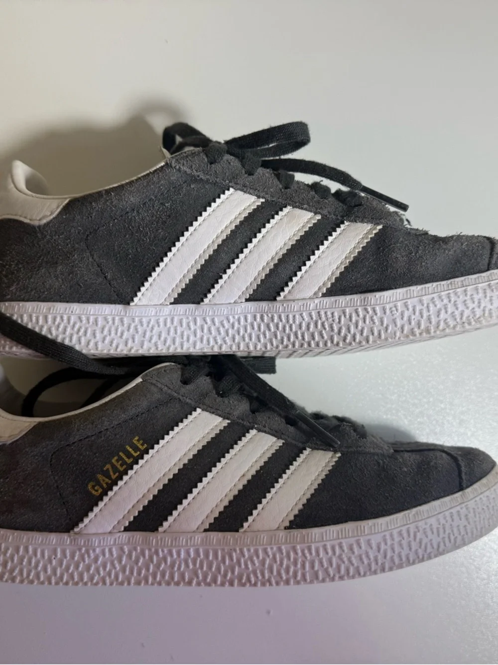 adidas Gazelle Gray Suede Sneakers with White Stripes Kids